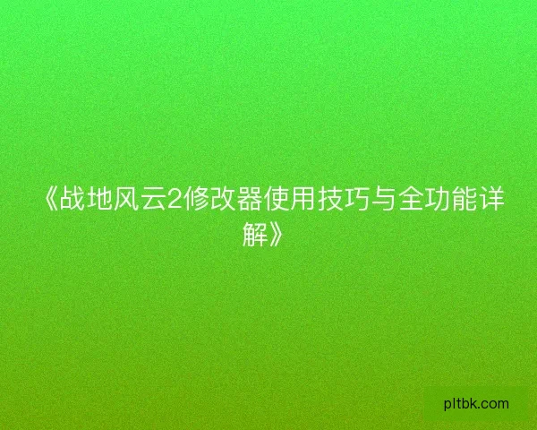 《战地风云2修改器使用技巧与全功能详解》